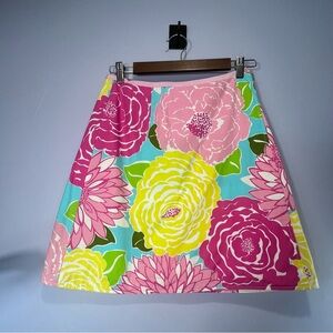 Lilly Pulitzer Vintage Floral Wrap Cotton Skirt Size 2